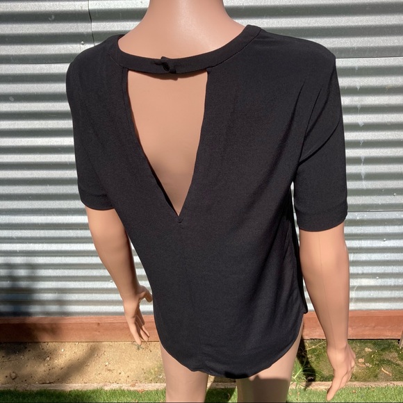 NWT Sandro Paris Lace Detail Blouse in Black - Picture 5 of 15